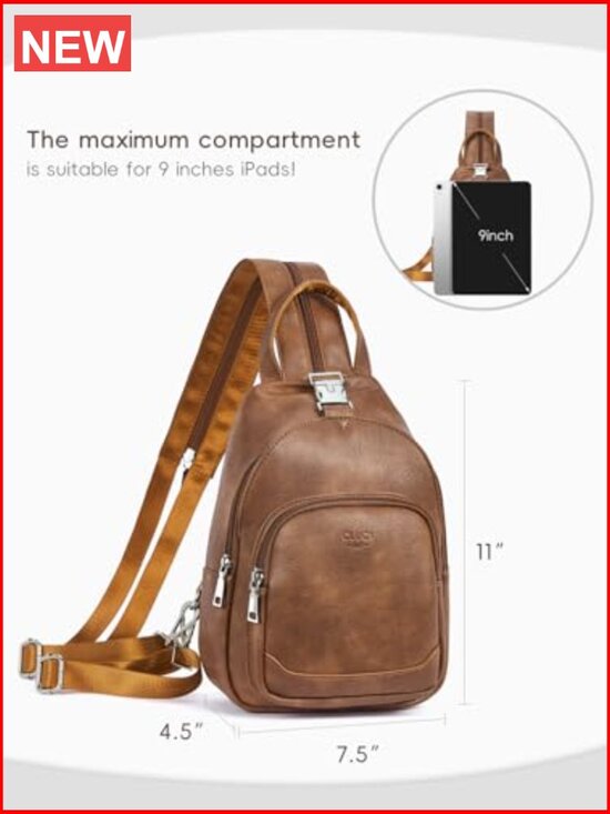 Women\'s Leather Convertible Backpack Crossbody Bag Sling Bag Daypack Travel main image 4